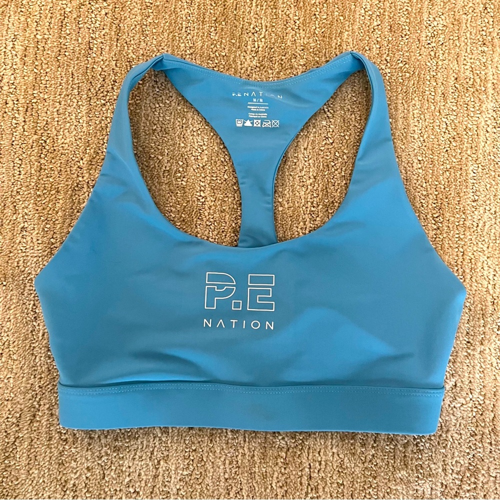 PE Nation Baby Blue Sports Bra Medium
